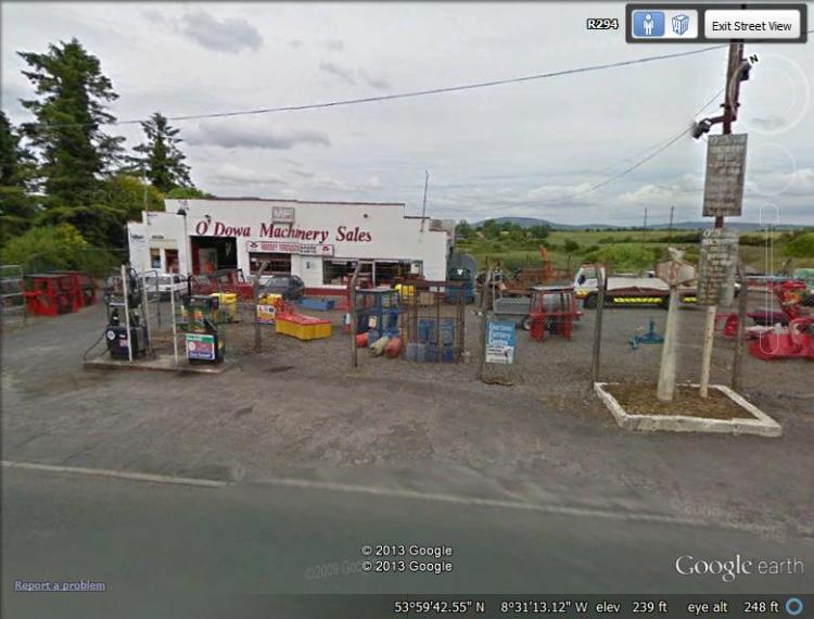 Thanks to Google Earth... O'Dowd's, where I bought my Lada. No more Ladas on the lot and doesn't look like one of your fancy American car dealerships, now does it?